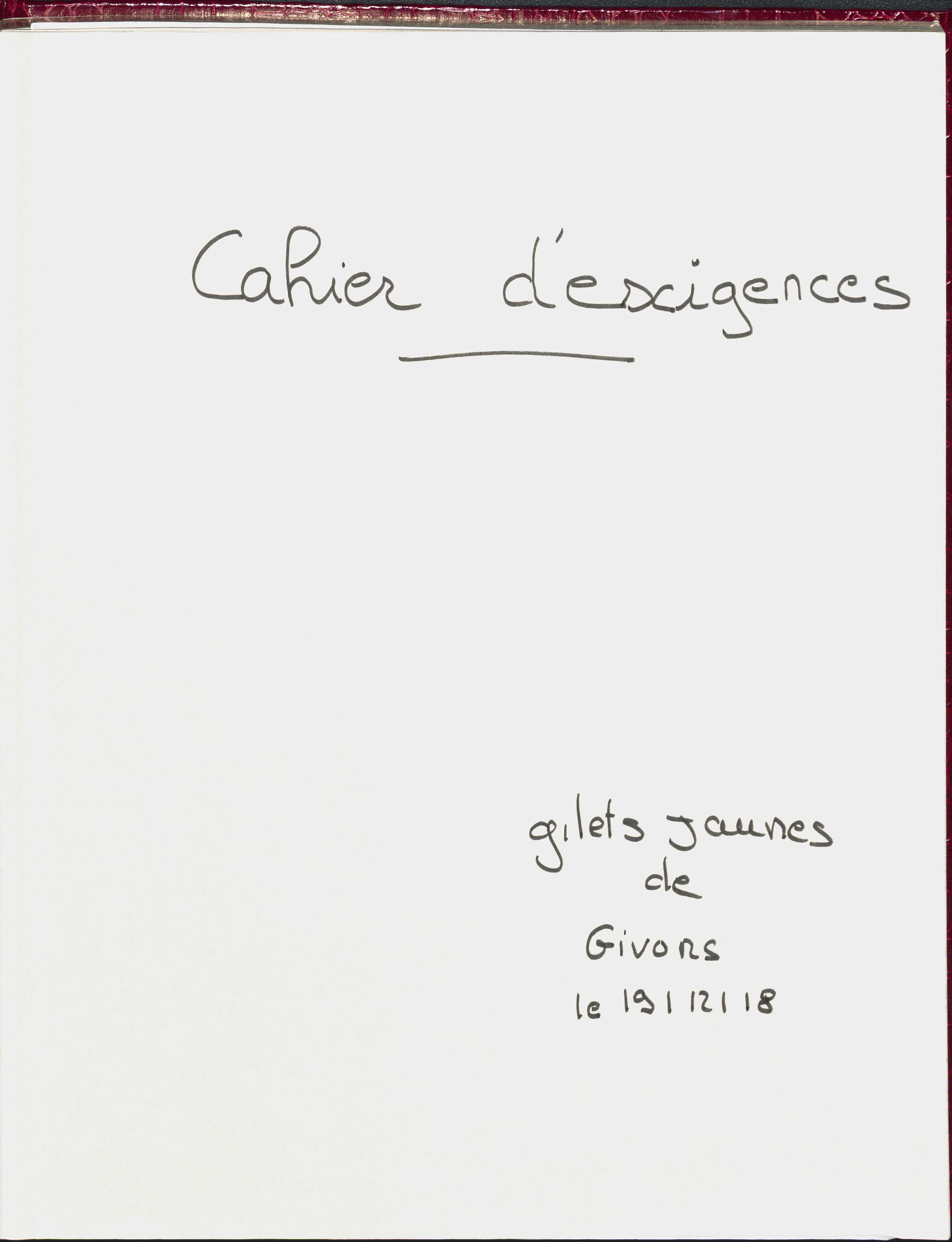 cahier d'exigences gilets jaunes de Givors